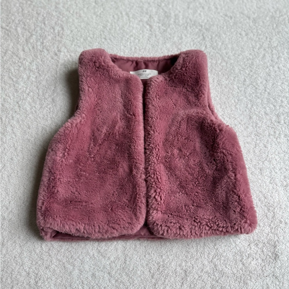 H&M Soft Mauve Faux Fur Vest for Kids